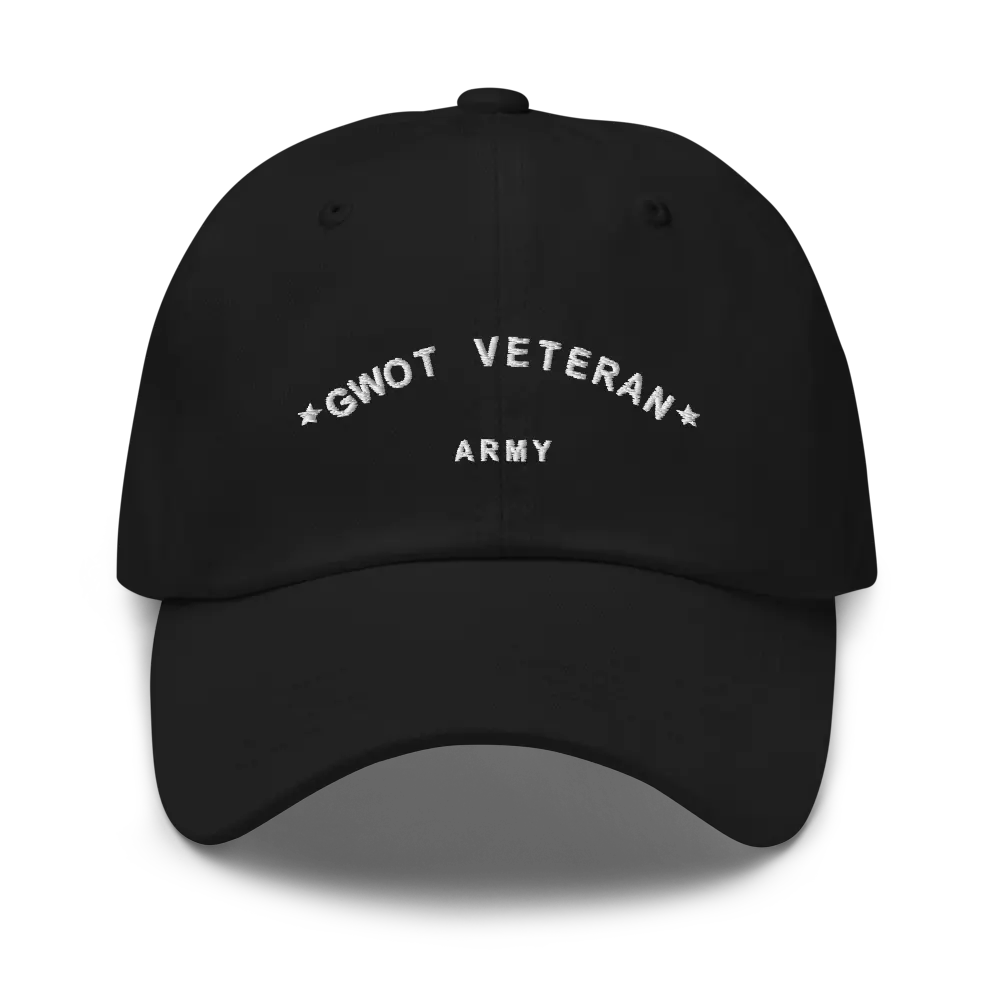 Arched GWOT Army Cap — Black