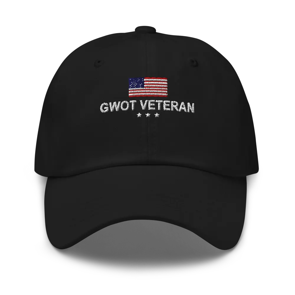 GWOT Flag Over Text Cap — Black