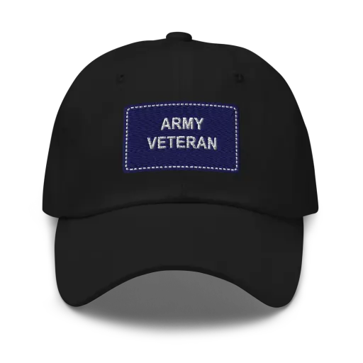 Army Veteran Patch Cap — Black