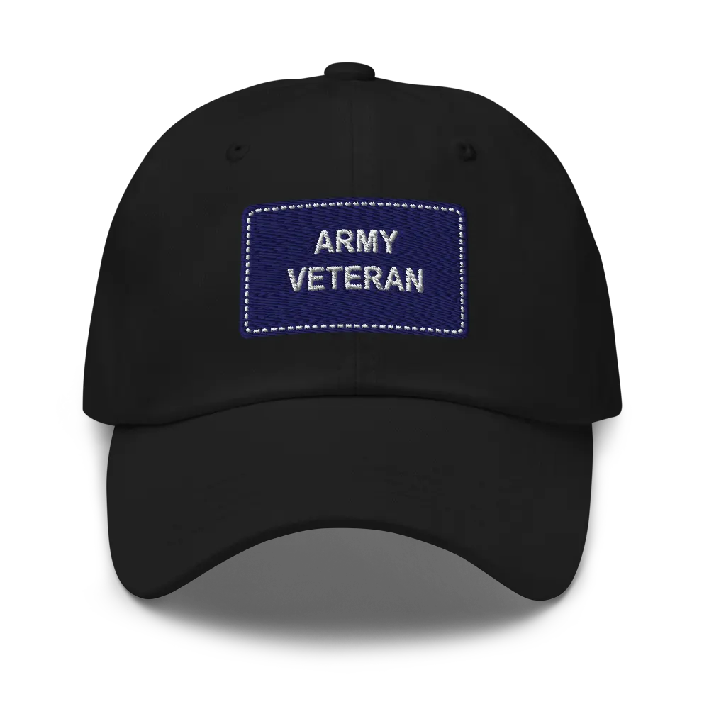 Army Veteran Patch Cap — Black
