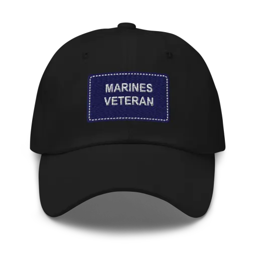 Marines Veteran Patch Cap — Black