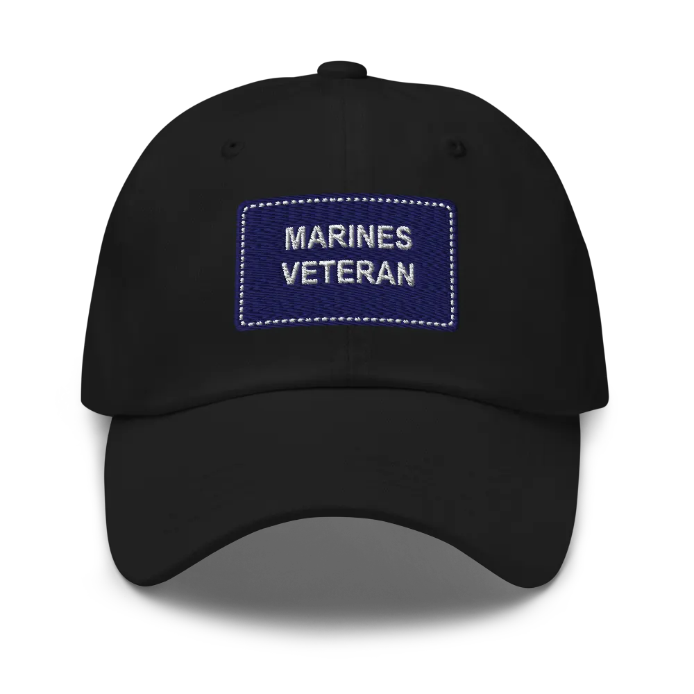 Marines Veteran Patch Cap — Black