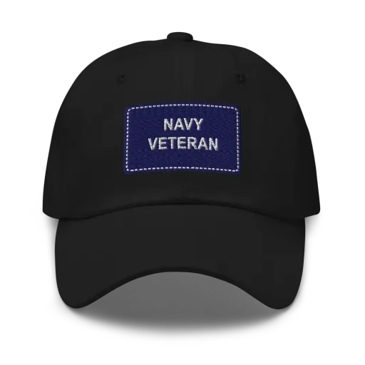 Navy Veteran Patch Cap — Black