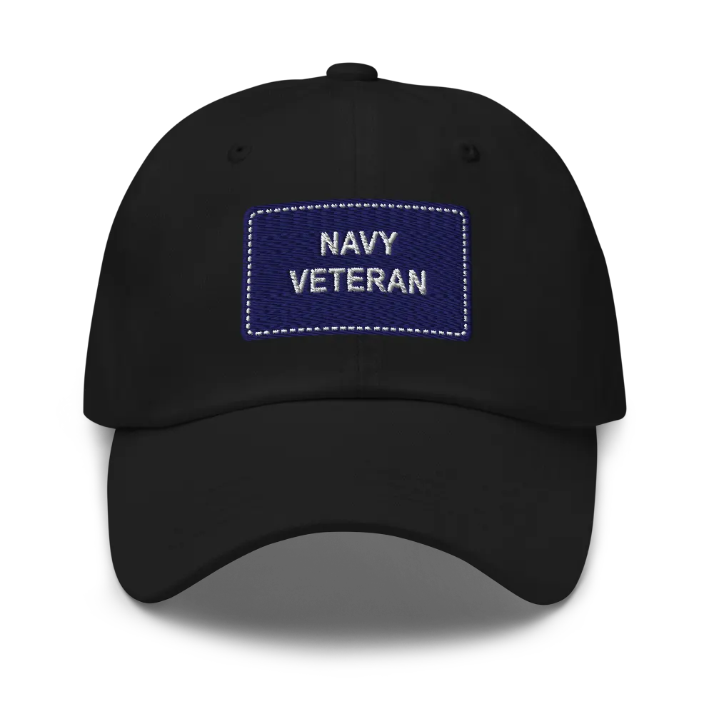 Navy Veteran Patch Cap — Black